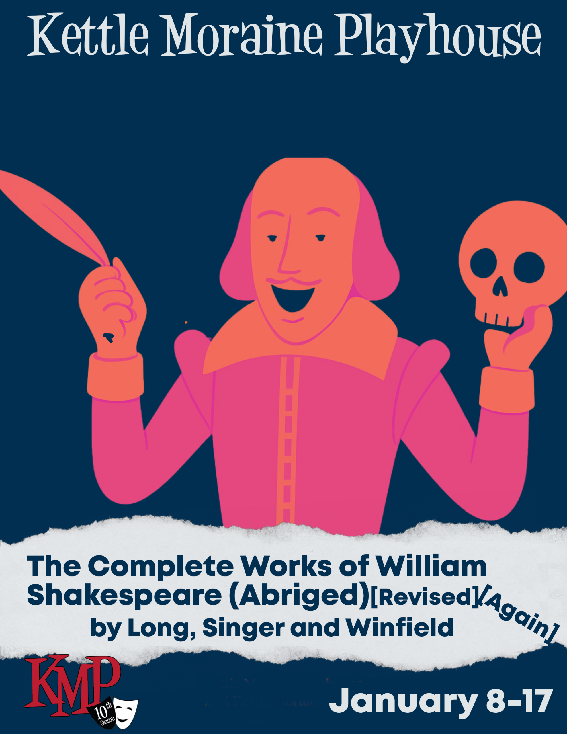 Poster for The Complete Works of William Shakespeare (Abridged) at Kettle Moraine Playhouse Poster for The Complete Works of William Shakespeare (Abridged) at Kettle Moraine Playhouse